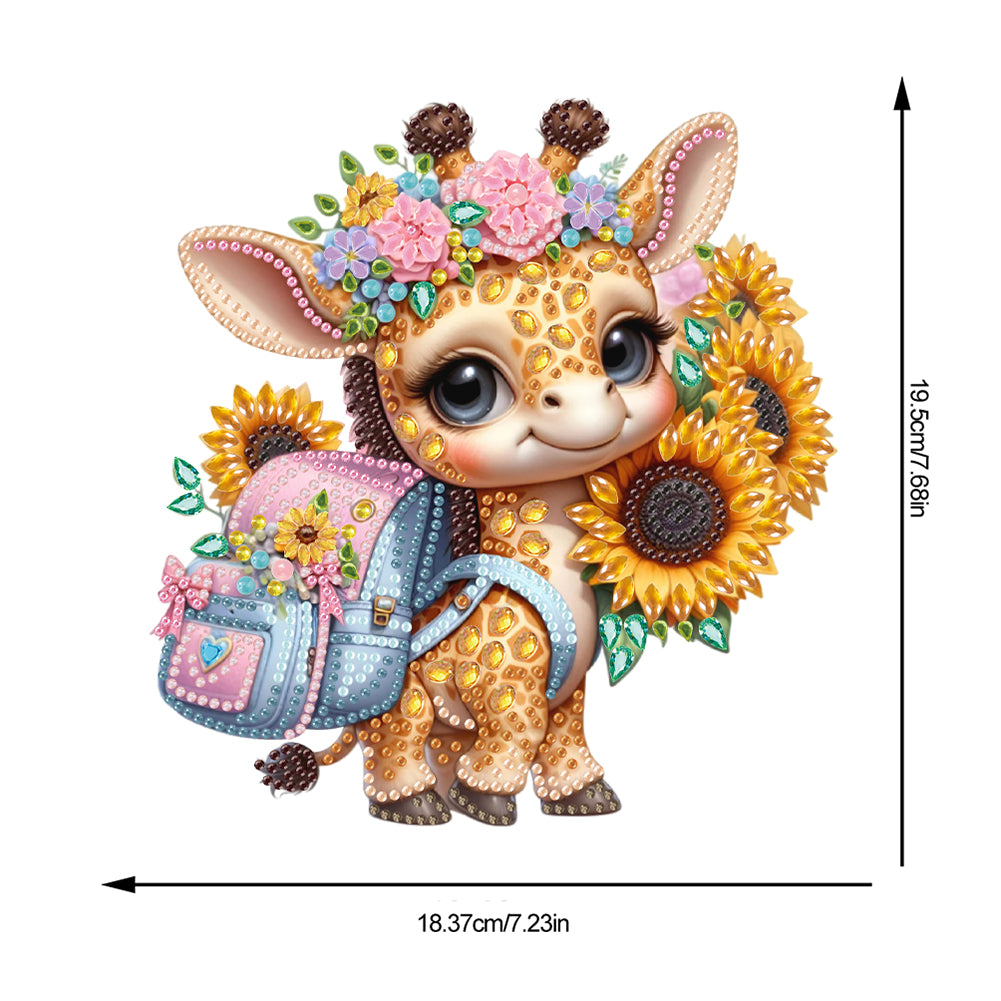 Acrylic Cartoon Sunflower Giraffe Table Top Diamond Painting Ornament Kits