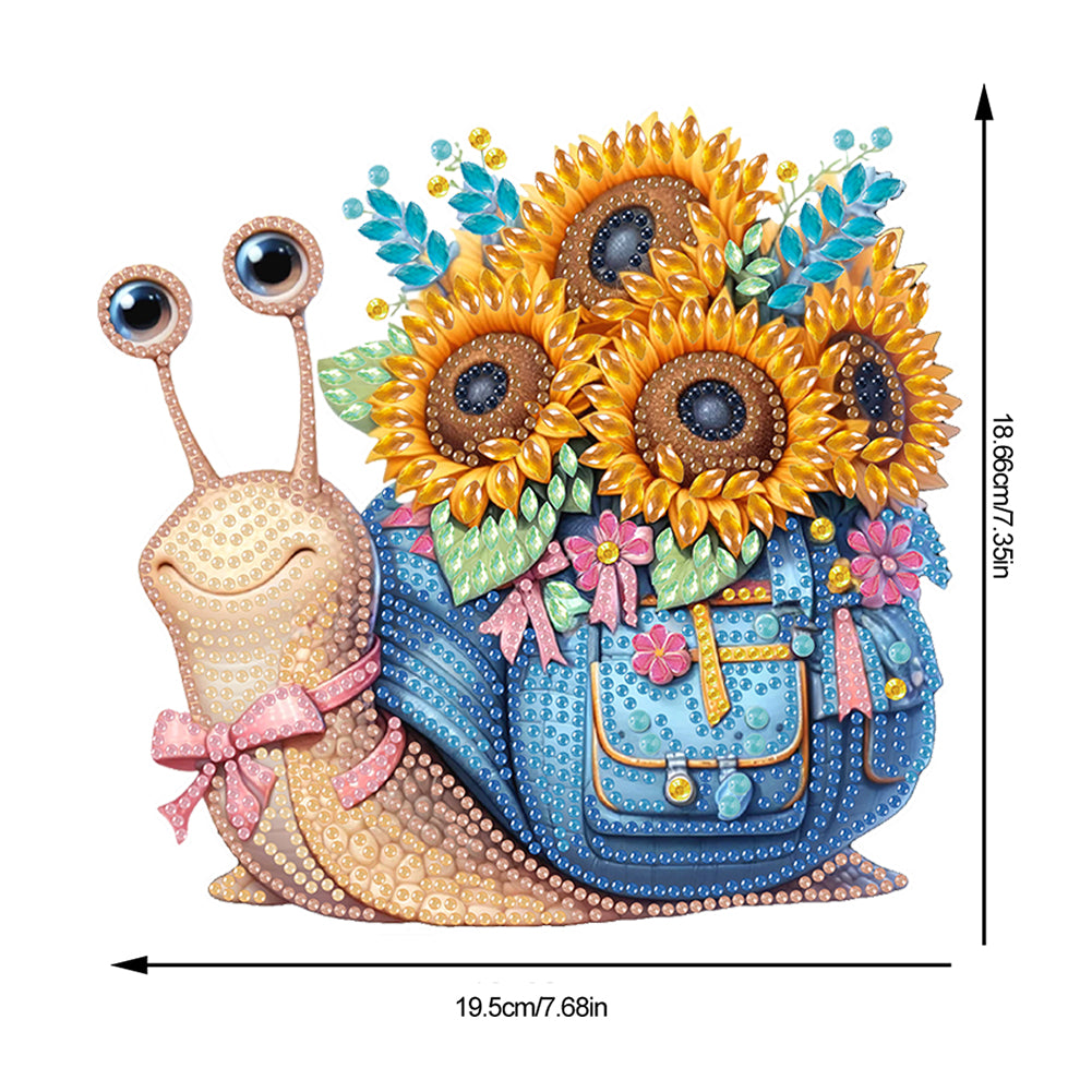 Acrylic Cartoon Sunflower Snail Table Top Diamond Painting Ornament Kits