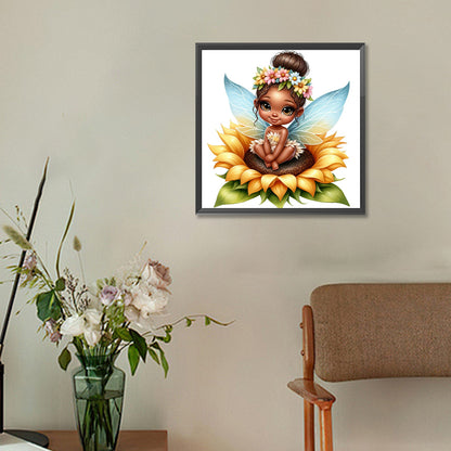 Sunflower Black Elf - Full Round Drill Diamond Painting 30*30CM