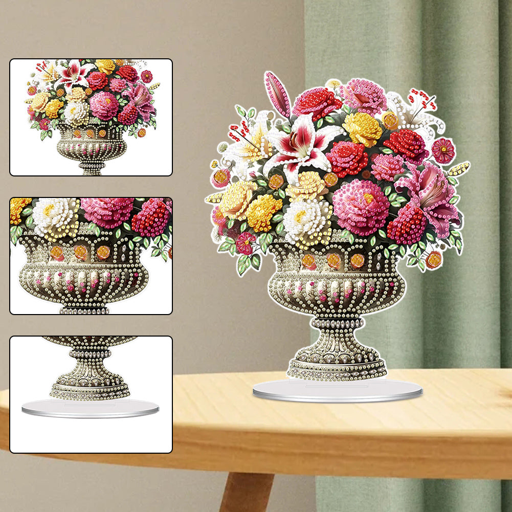 Vintage Bouquet Special Shaped Colorful Diamond Painting Tabletop Ornaments Kit