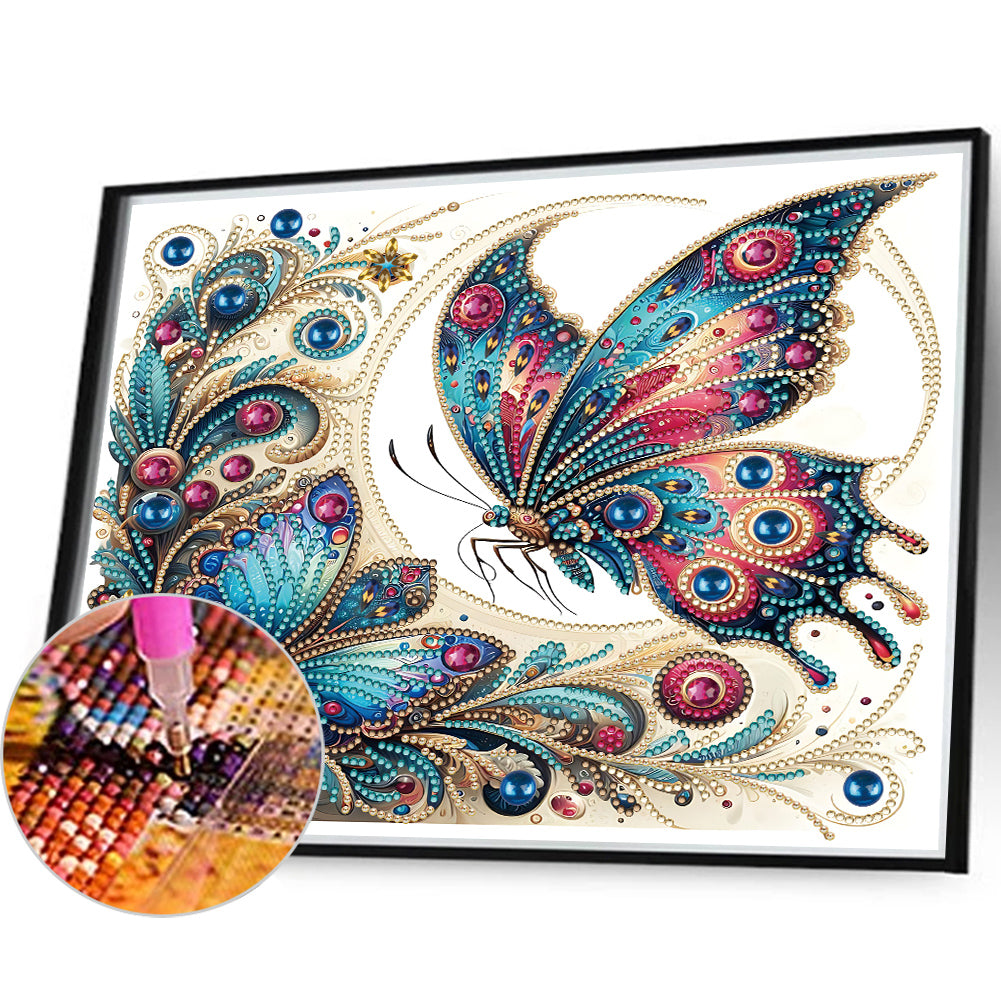 Butterfly - Special Shaped Drill Diamond Painting 35*30CM