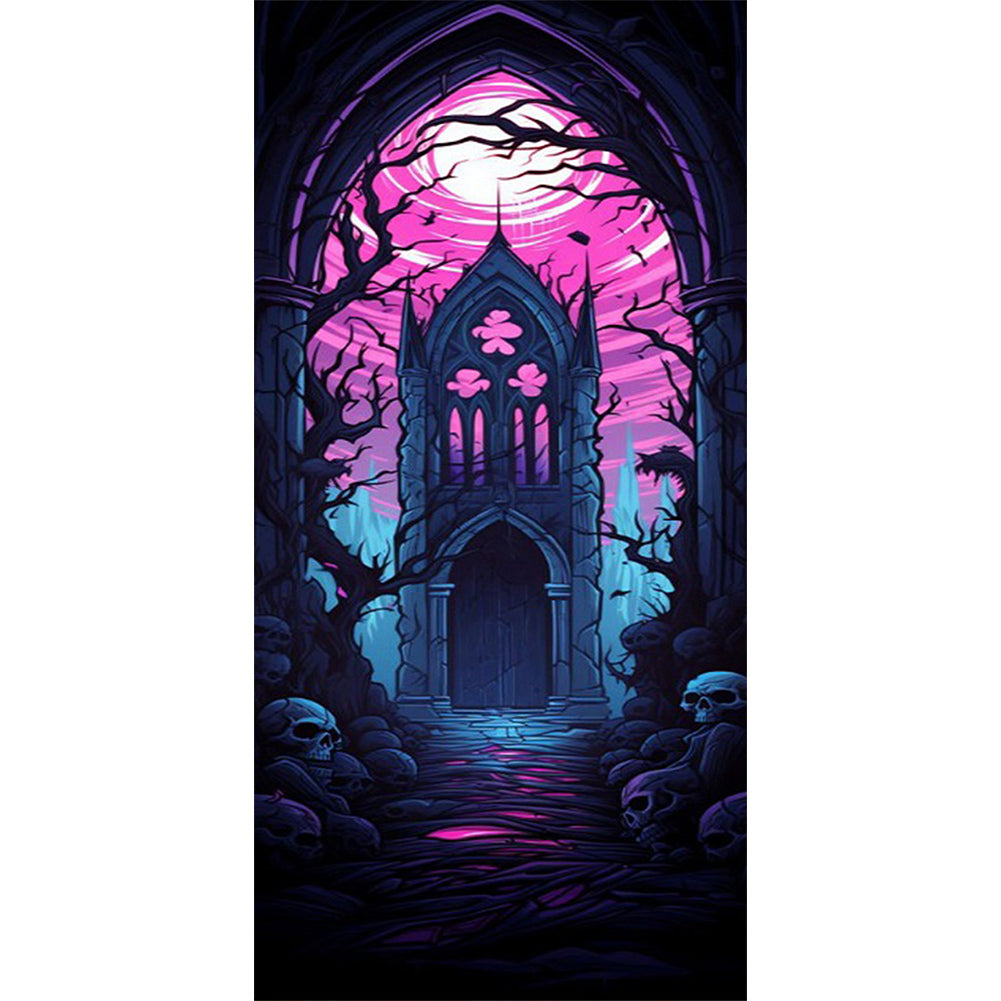 Halloween Castle - Full Round Drill Diamond Painting 30*70CM