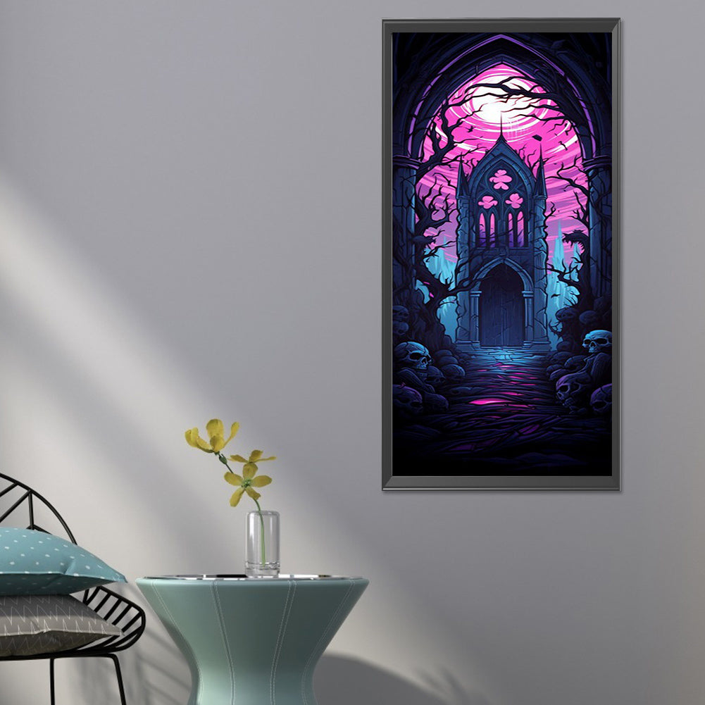 Halloween Castle - Full Round Drill Diamond Painting 30*70CM