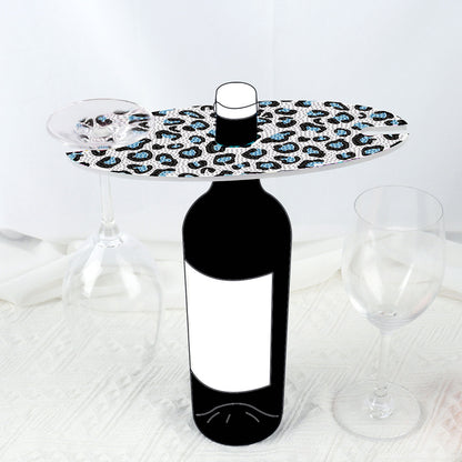 Acrylic Special Shaped Leopard Art Diamond Art Wine Glass Organizer for Bar