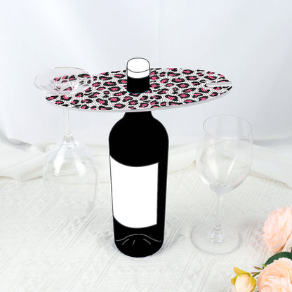 Acrylic Special Shaped Leopard Art Diamond Art Wine Glass Organizer for Bar