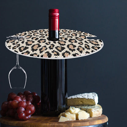 Acrylic Special Shaped Leopard Art Diamond Art Wine Glass Organizer for Bar