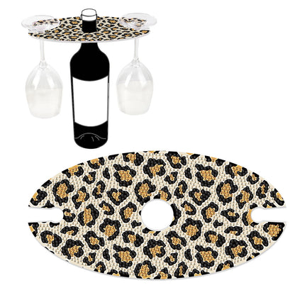 Acrylic Special Shaped Leopard Art Diamond Art Wine Glass Organizer for Bar