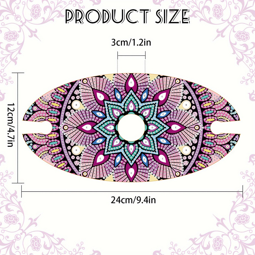 Acrylic Special Shaped Mandala Art Diamond Art Wine Glass Organizer for Bar