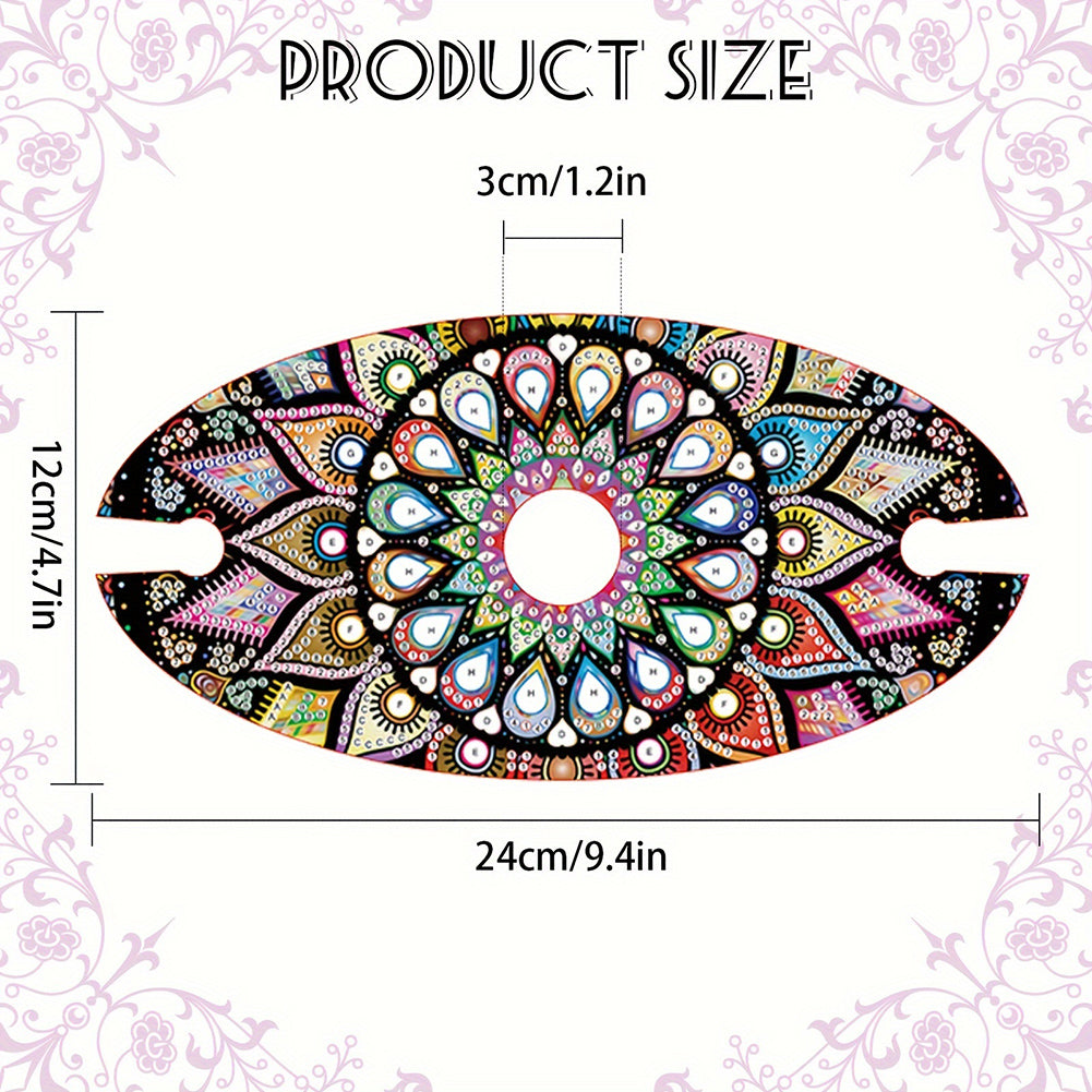 Acrylic Special Shaped Mandala Art Diamond Art Wine Glass Organizer for Bar