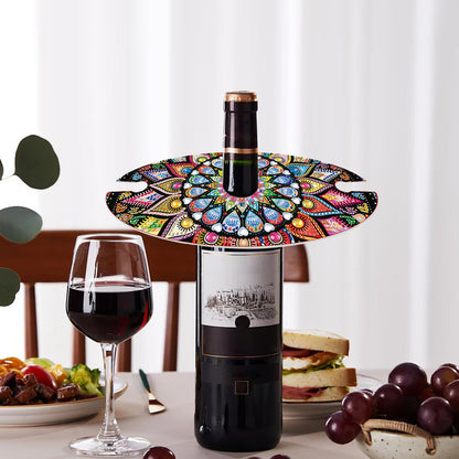 Acrylic Special Shaped Mandala Art Diamond Art Wine Glass Organizer for Bar