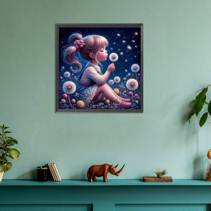 Dandelion Girl - Full Round Drill Diamond Painting 30*30CM