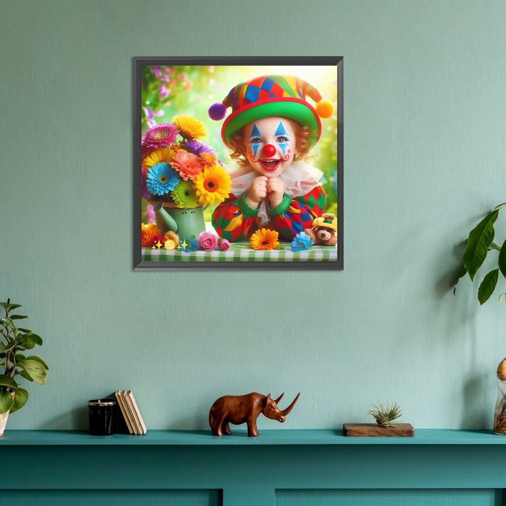 Clown Kid - Full Round Drill Diamond Painting 30*30CM