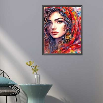 Watercolor Woman - Full Round Drill Diamond Painting 40*50CM