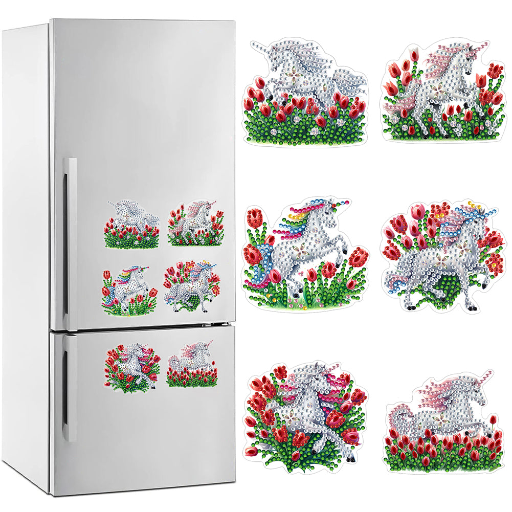 Special Shape Tulip Horse Diamond Painting Cartoon Fridge Magnetic Stickers