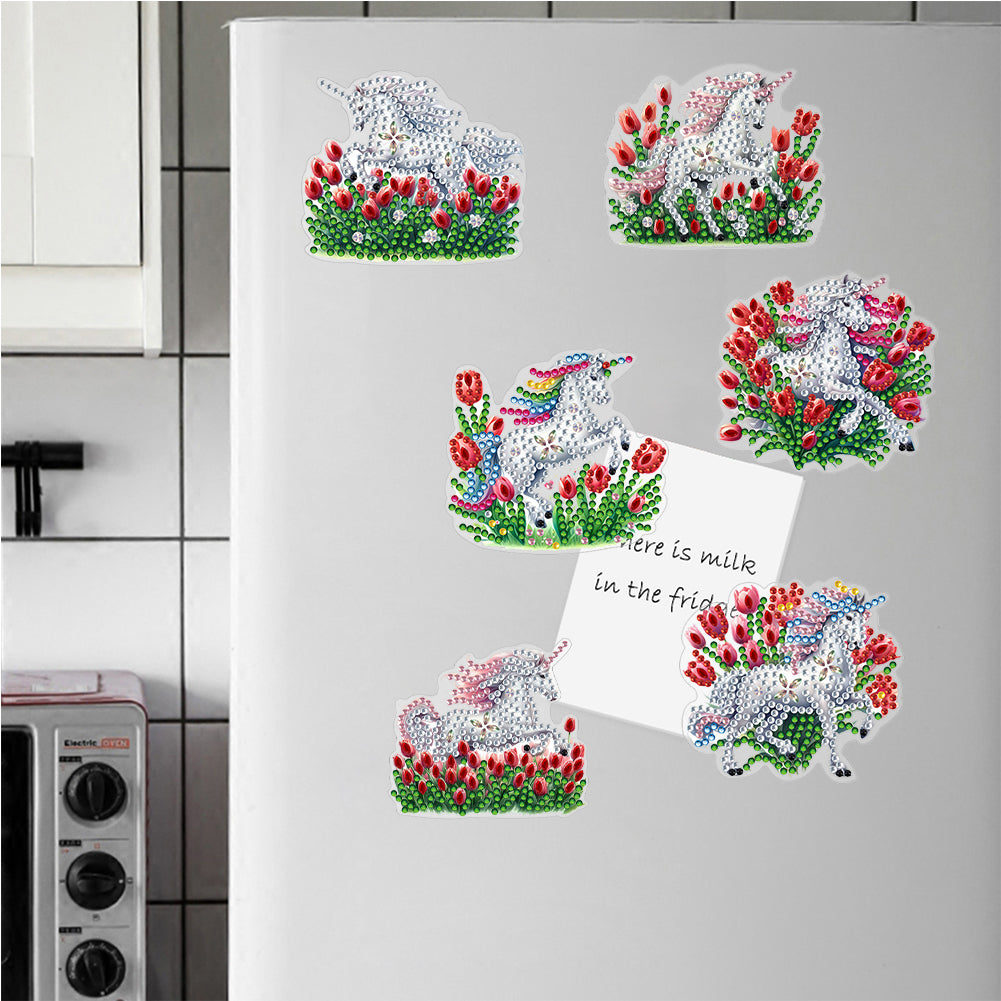 Special Shape Tulip Horse Diamond Painting Cartoon Fridge Magnetic Stickers