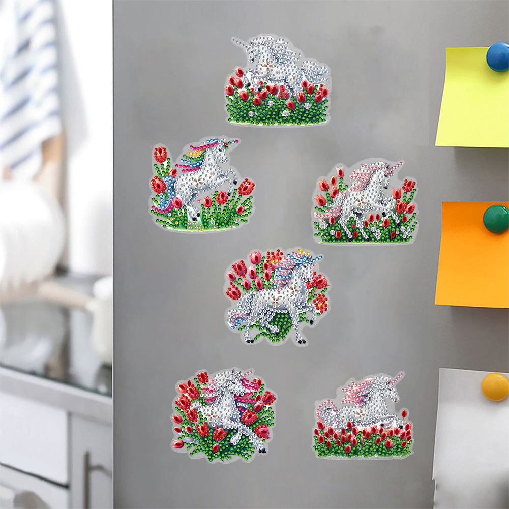 Special Shape Tulip Horse Diamond Painting Cartoon Fridge Magnetic Stickers