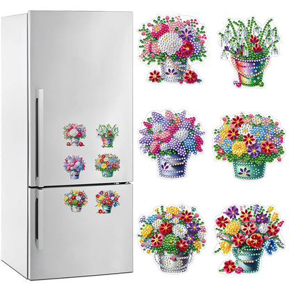 Special Shape Flower Barrel Diamond Painting Cartoon Fridge Magnetic Stickers