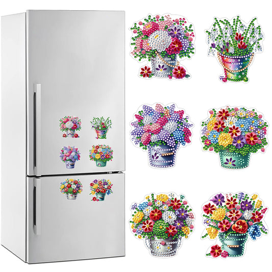 Special Shape Flower Barrel Diamond Painting Cartoon Fridge Magnetic Stickers