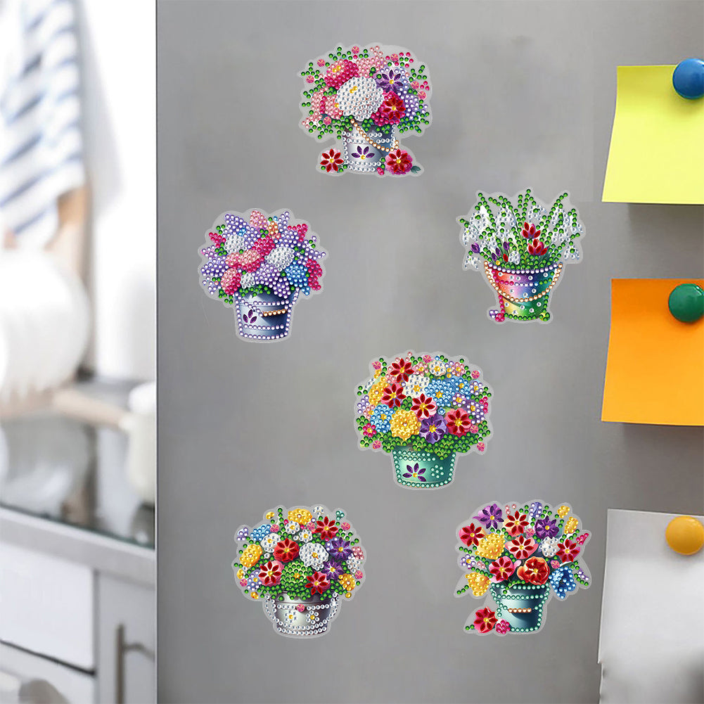 Special Shape Flower Barrel Diamond Painting Cartoon Fridge Magnetic Stickers