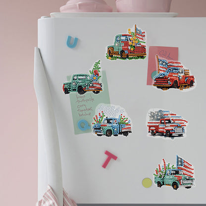 Special Shape American Car Diamond Painting Cartoon Fridge Magnetic Stickers