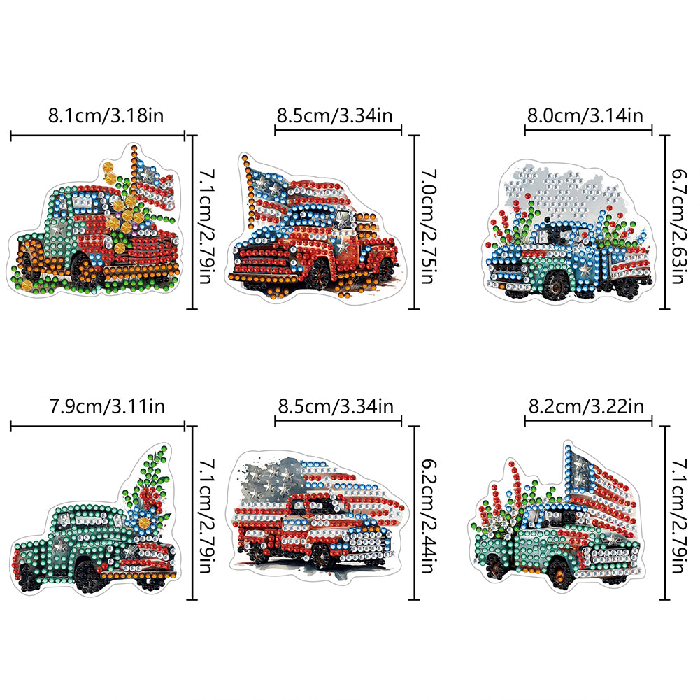 Special Shape American Car Diamond Painting Cartoon Fridge Magnetic Stickers
