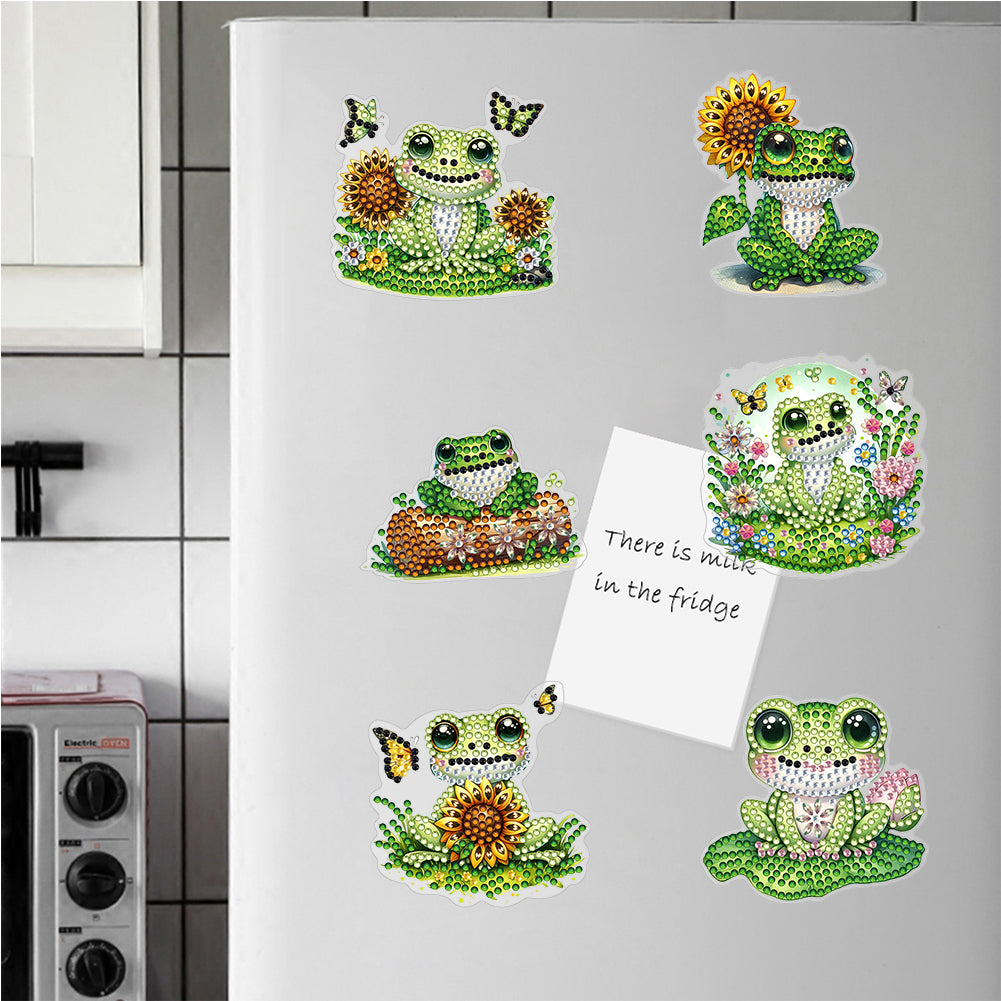 Special Shape Sunflower Frog Diamond Painting Cartoon Fridge Magnetic Stickers