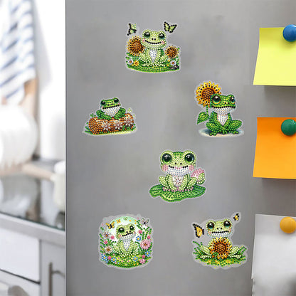 Special Shape Sunflower Frog Diamond Painting Cartoon Fridge Magnetic Stickers