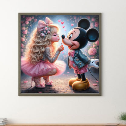 Girl And Mickey - Full Round Drill Diamond Painting 30*30CM