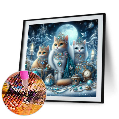 Three Rich Cats - Full Round Drill Diamond Painting 30*30CM