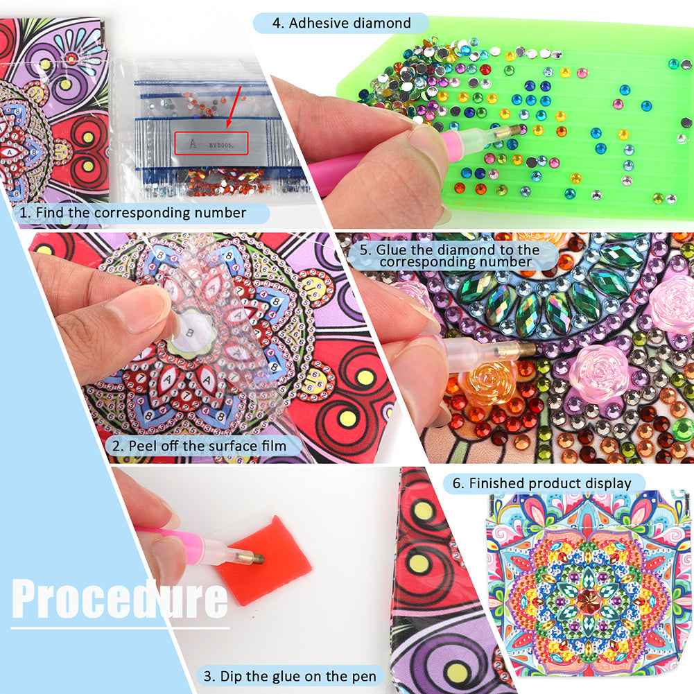 PU Partial Special Shaped Mandala 5D DIY Diamond Painting Wallet Gifts for Women