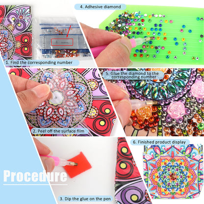 PU Partial Special Shaped Mandala 5D DIY Diamond Painting Wallet Gifts for Women