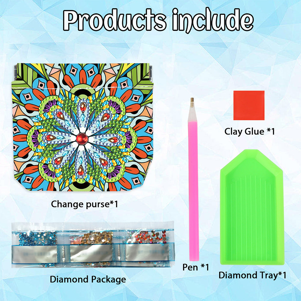 PU Partial Special Shaped Mandala 5D DIY Diamond Painting Wallet Gifts for Women