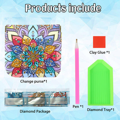 PU Partial Special Shaped Mandala 5D DIY Diamond Painting Wallet Gifts for Women