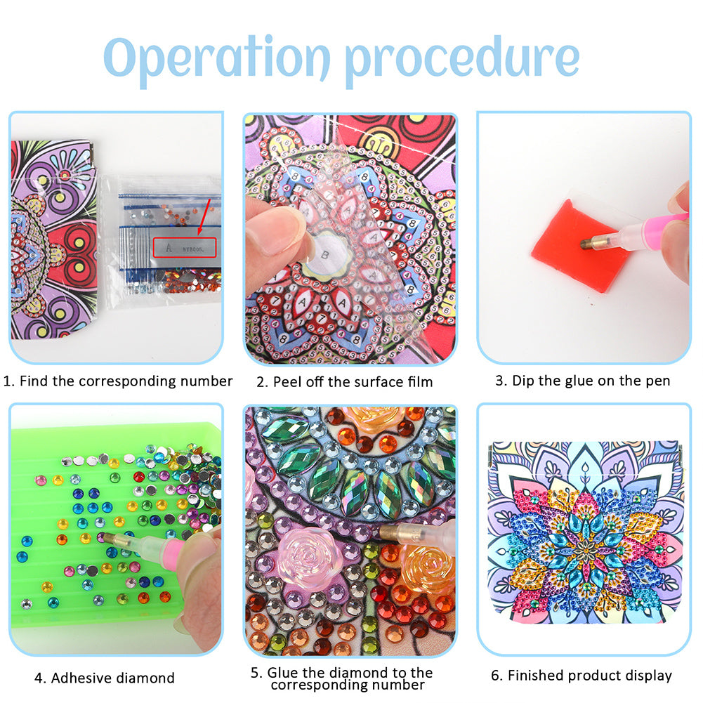 PU Partial Special Shaped Mandala 5D DIY Diamond Painting Wallet Gifts for Women