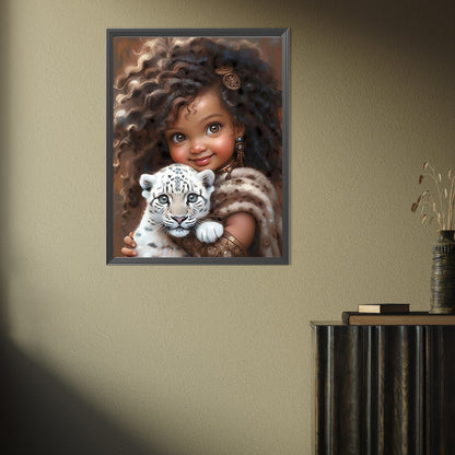 Leopard Girl - Full Square Drill Diamond Painting 30*40CM