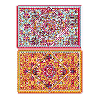 2Pcs Mandala Pattern Diamond Painting Placemat DIY Diamond Crafts Projects