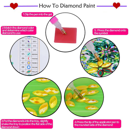 PVC Round Special Shaped Mandala Elephant Desktop 5D DIY Diamond Art Kits Decor