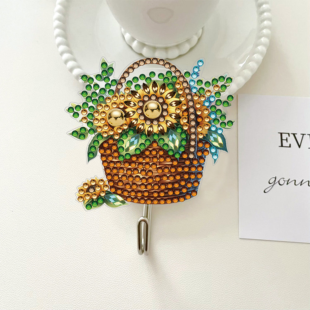 6Pcs Sunflower Diamond Painting Art Hooks Diamond Art Craft Wall Hooks for Wall