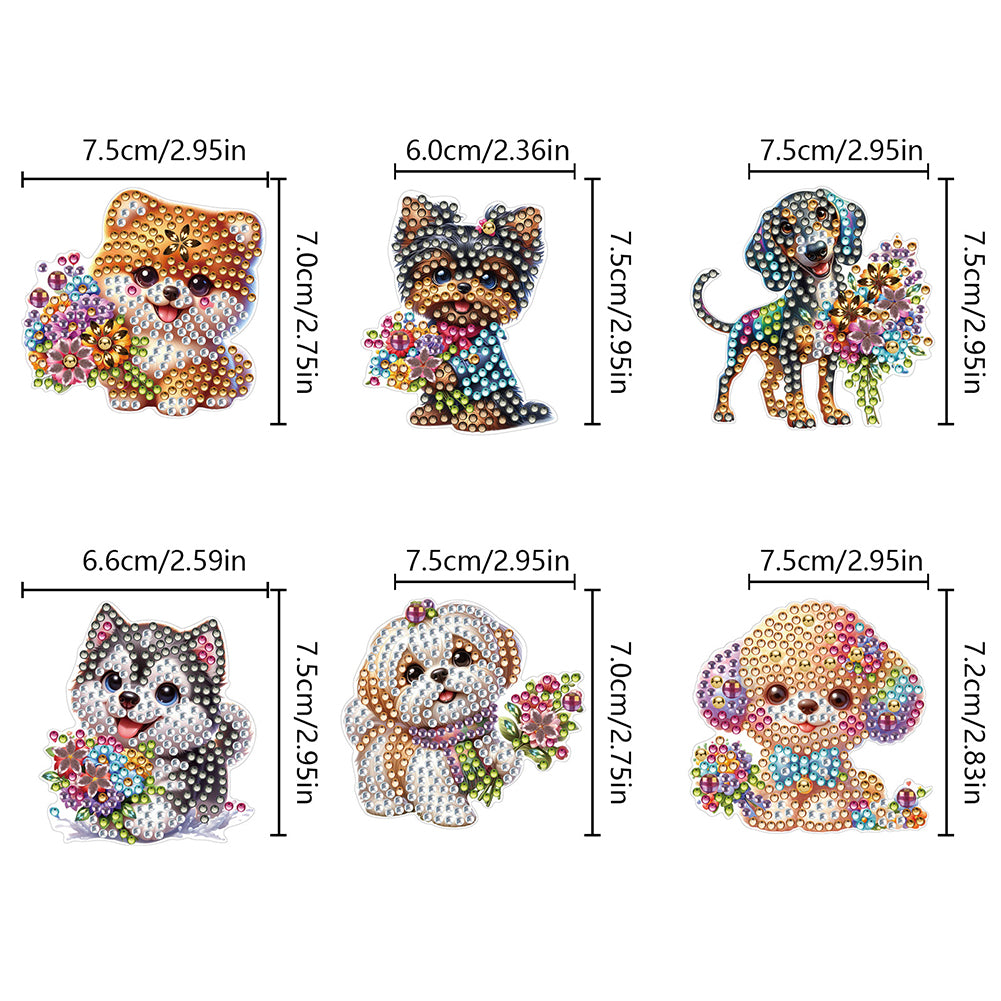 6Pcs Flower Puppy Diamond Painting Art Hooks Diamond Art Craft Wall Hooks