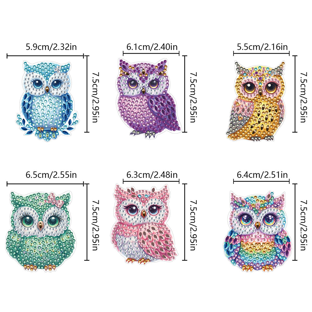 6Pcs Owl Diamond Painting Art Hooks Diamond Art Craft Wall Hooks for Home Decor