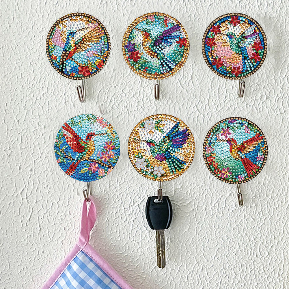 6Pcs Hummingbird Diamond Painting Art Hooks Diamond Art Craft Wall Hooks