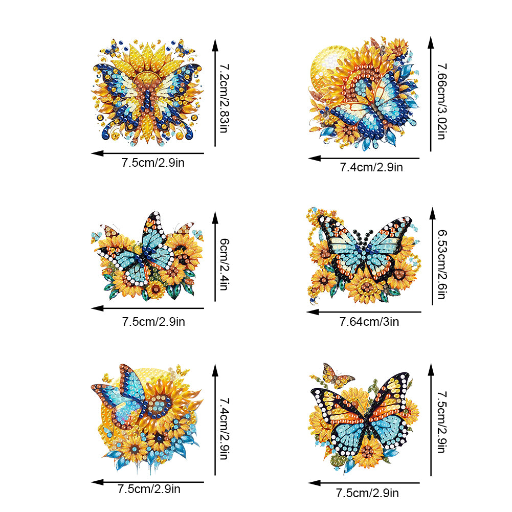 6Pcs Special Shape Butterfly Fridge Magnet Diamond Painting Magnets Refrigerator