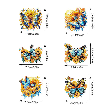 6Pcs Special Shape Butterfly Fridge Magnet Diamond Painting Magnets Refrigerator