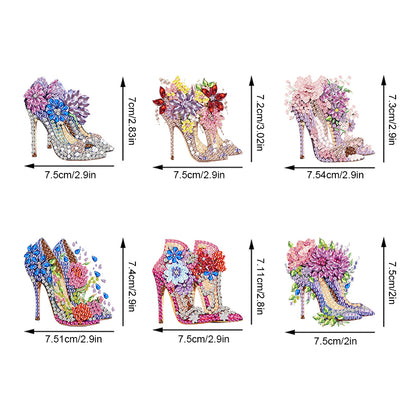 6Pcs Special Shape High Heel Fridge Magnet Diamond Painting Magnets Refrigerator