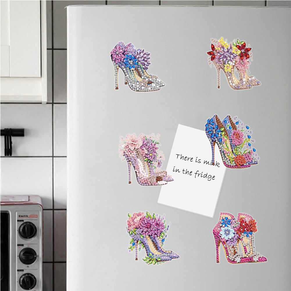 6Pcs Special Shape High Heel Fridge Magnet Diamond Painting Magnets Refrigerator