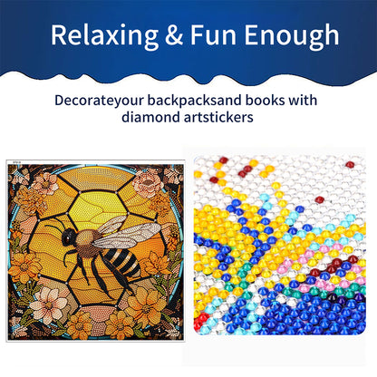 Stained Glass Bee DIY Creative Mosaic Sticker Craft Diamond Painting Sticker