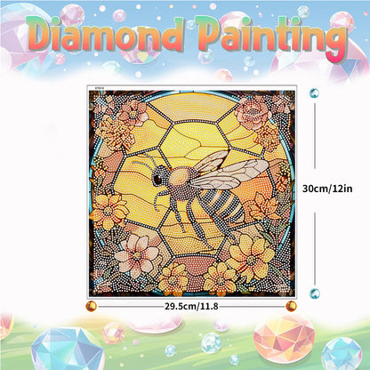 Stained Glass Bee DIY Creative Mosaic Sticker Craft Diamond Painting Sticker