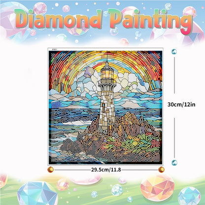 Stained Glass Lighthouse DIY Mosaic Sticker Craft Diamond Painting Sticker