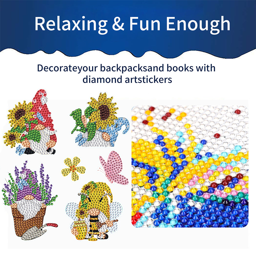 14Pcs Spring Goblin Diamond Painting Sticker Crystal Diamond Sticker for Kids