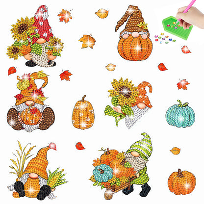 20Pcs Pumpkin Goblin Diamond Painting Sticker Crystal Diamond Sticker for Kids